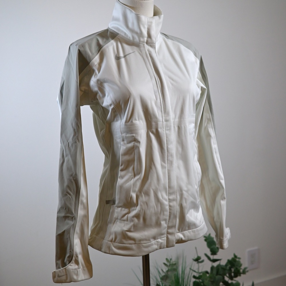Nike Golf Storm-FIT 5 Full Zip Jacket Womens XS White Grey Windbreaker Rain Coat